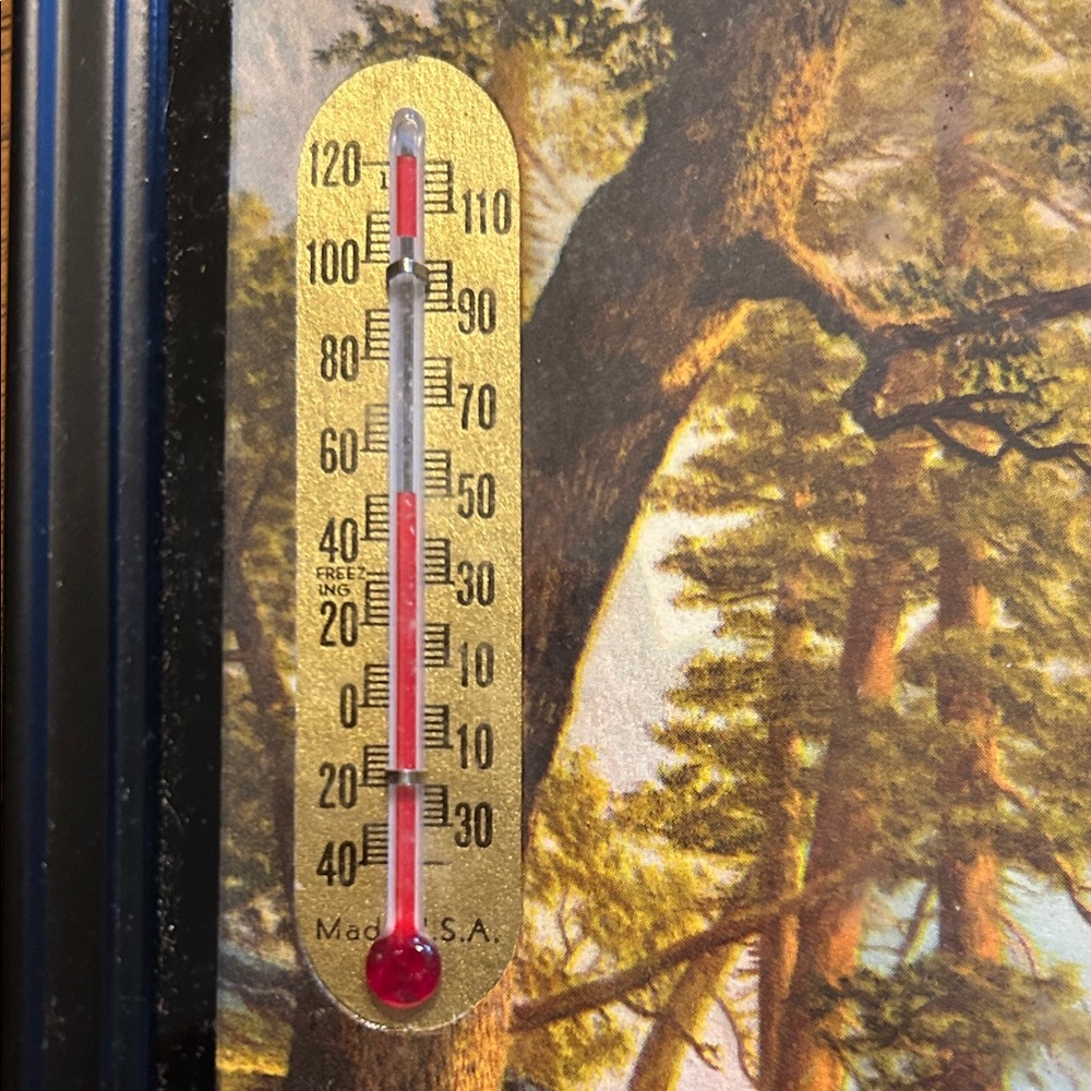 Vintage Framed Art with Thermometer and calendar from 1941 in original box - Picture 4 of 8